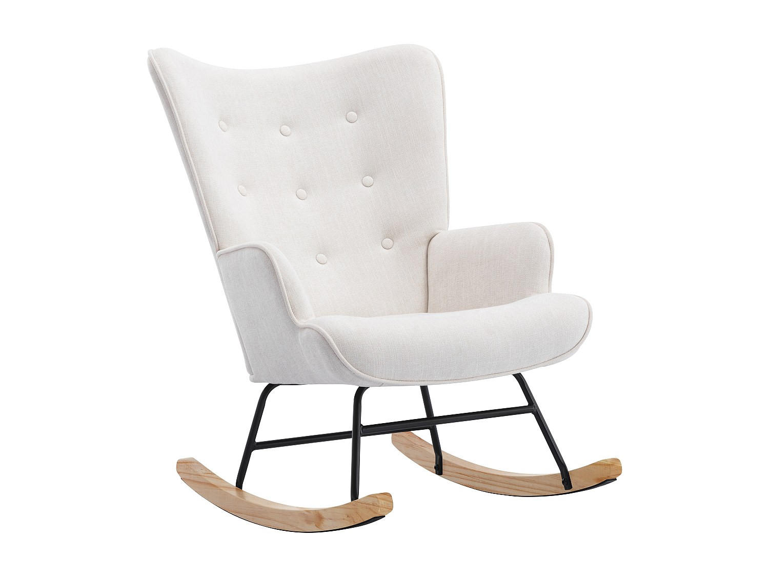 SCHAUKELSESSEL - melierter Stoff - Beige - ELMINA II - Beige, Textil (86/91/68cm) - Vente-Unique