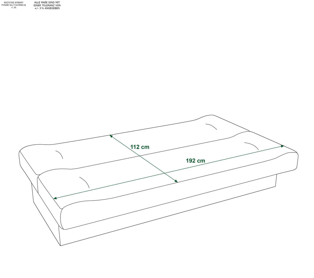 SOFA LAWA mit Schlaffunktion KORNET 10 mit Stauraum - Schwarz, Textil (192/93/80cm) - Bedante