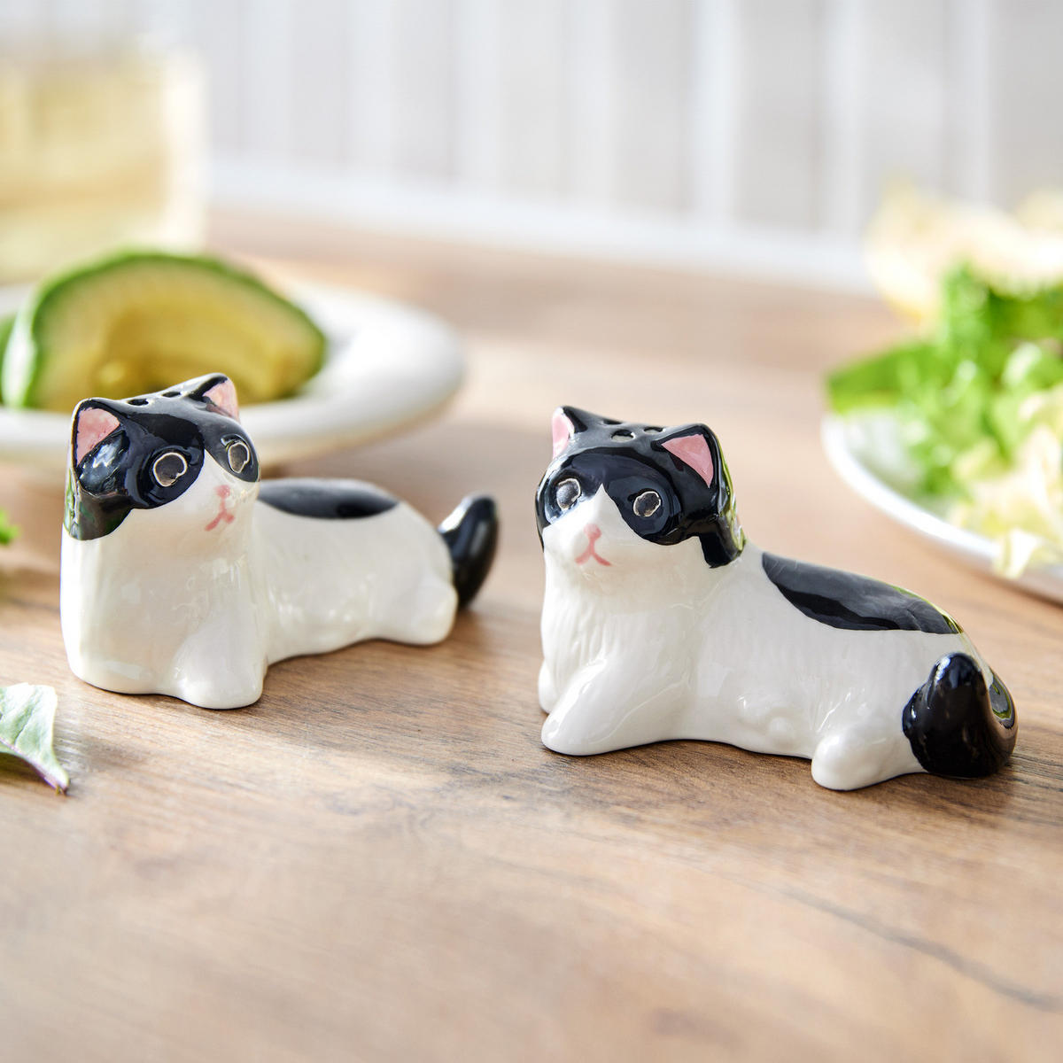 SALZ- UND PFEFFERSTREUER Salt & Pepper Katzen - Schwarz, Stein (5/5/8cm) - Butlers