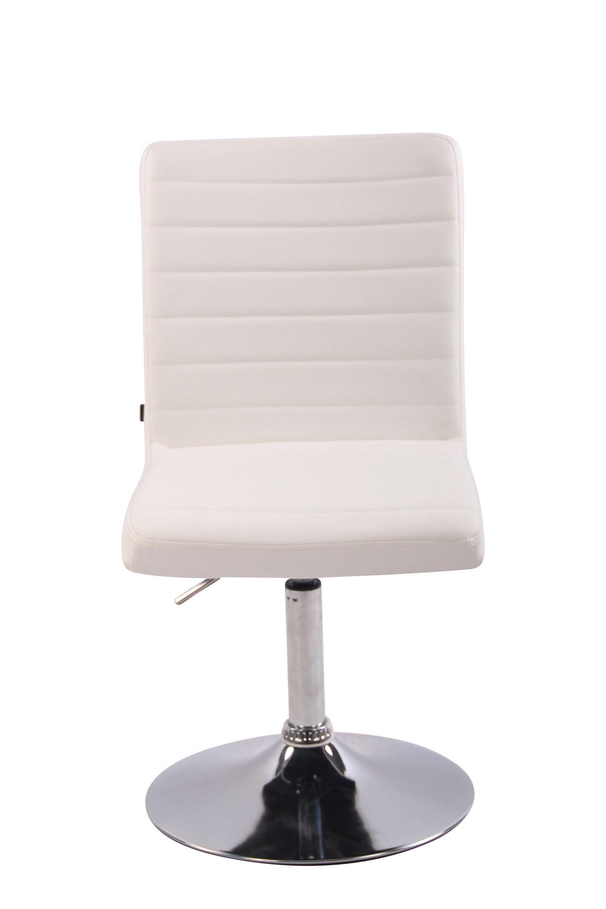 DREHSTUHL Lederlook weiß - Chromfarben/Weiß, Textil/Metall (44/81/60cm) - CLP