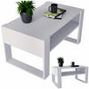 COUCHTISCH Holzwerkstoff rechteckig stabil Weiß 45/53,6/92cm - Weiß, Holzwerkstoff (53.6/92/45cm) - CraftPAK