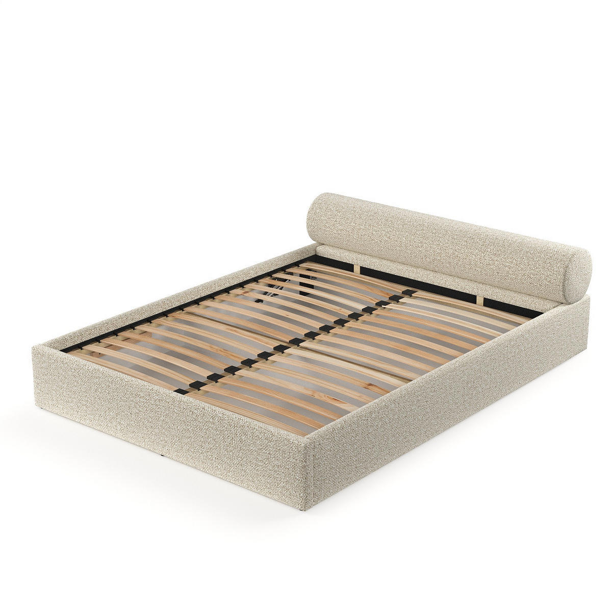 POLSTERBETT Solvo mit Stauraum 180/200 cm Hellbeige im Blur Stoff - Beige/Schwarz, Holz/Holzwerkstoff (180/200cm) - AltaBeds