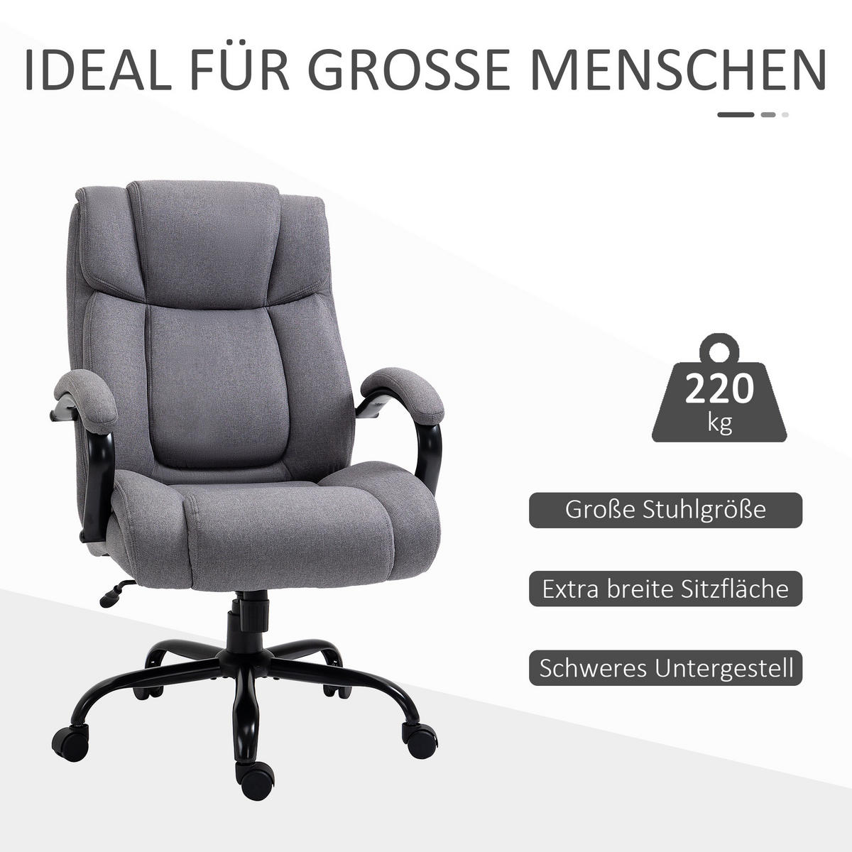 BÜROSTUHL Grau - Hellgrau, Kunststoff/Textil (74/121/79cm) - Jamb