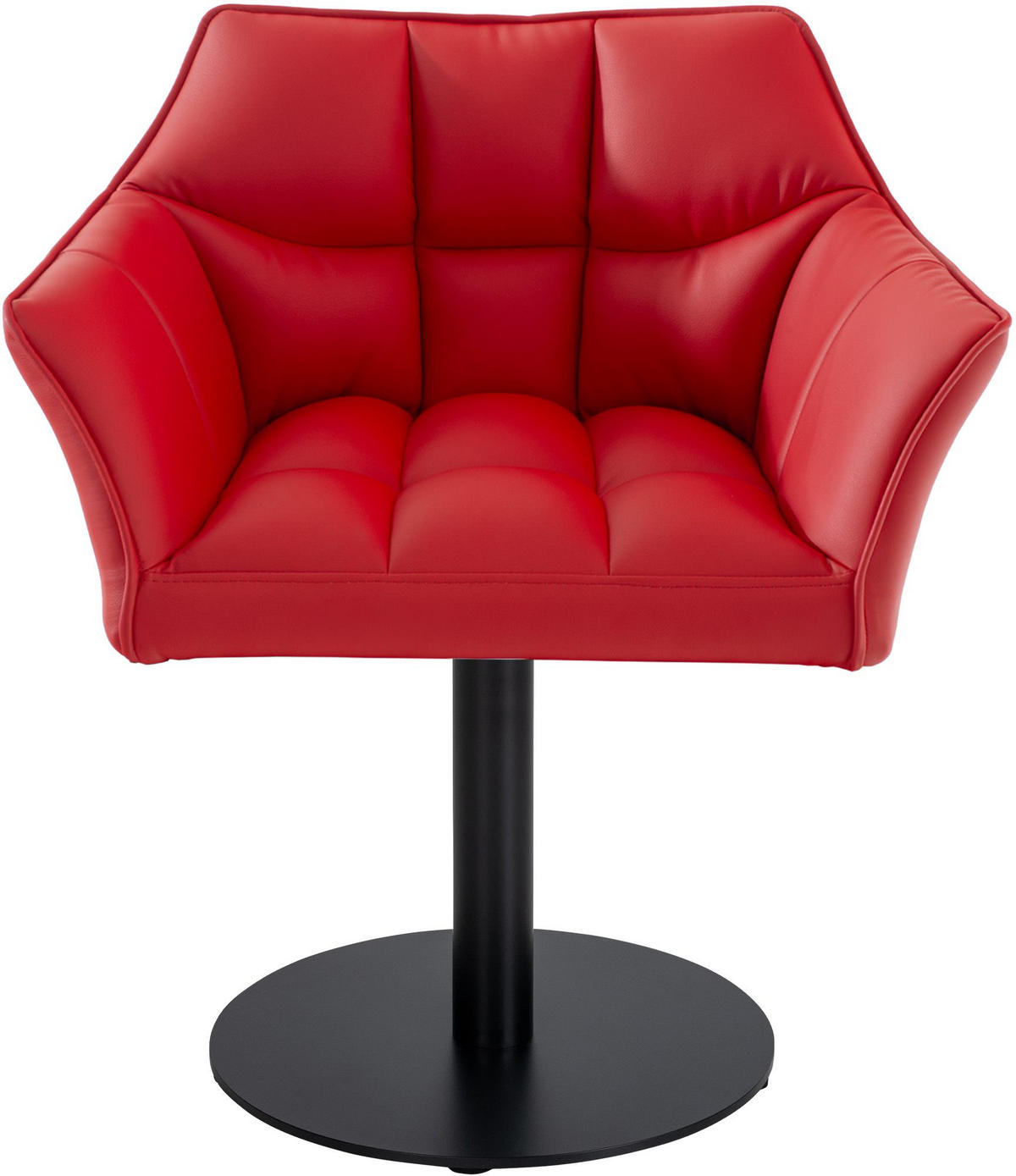 SESSEL Lederlook rot - Rot/Schwarz, Textil/Metall (64/75/48cm) - CLP