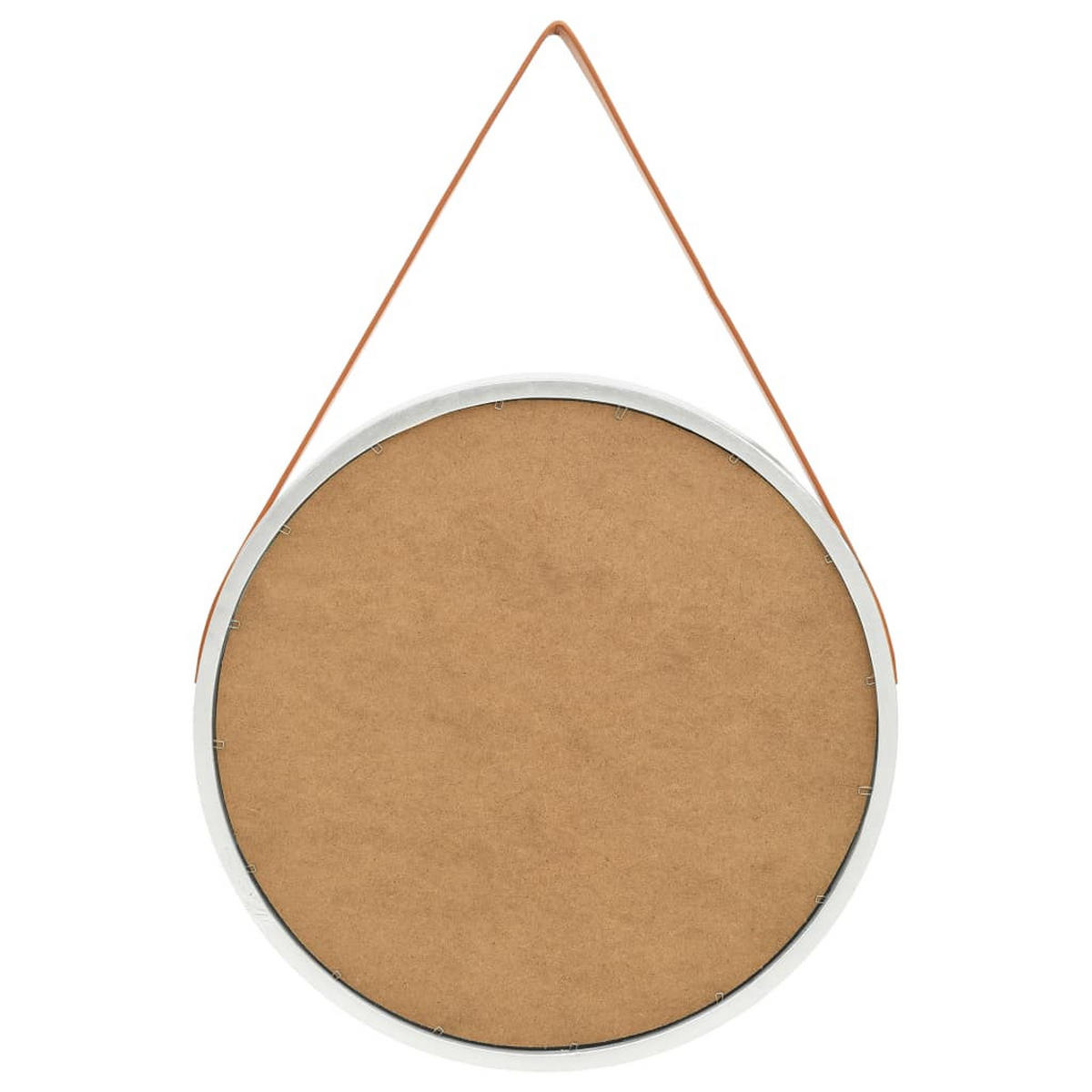 WANDSPIEGEL mit Gürtel 60 cm Silbern - Silberfarben, Holz (60/60/1cm) - furnicato