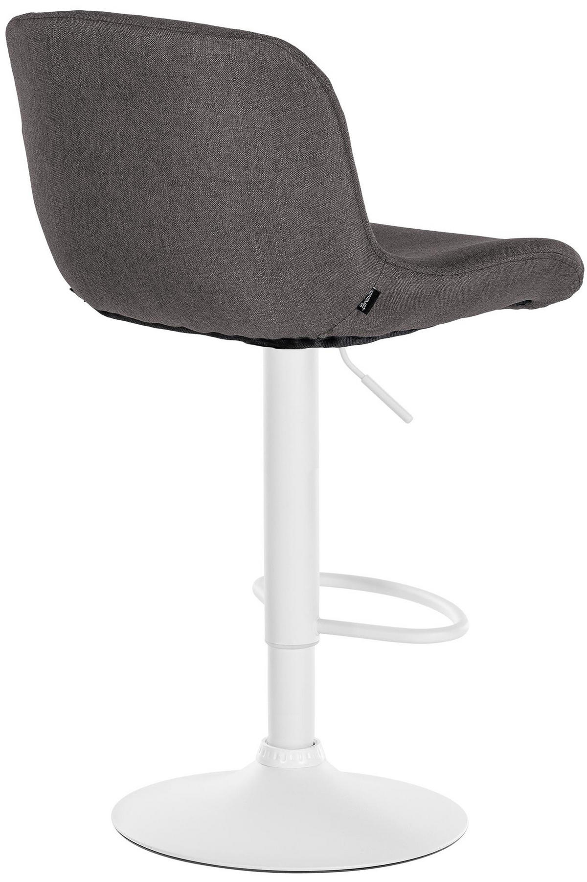 BARHOCKER 2er Set Salomon Weiß Stoff dunkelgrau - Dunkelgrau/Weiß, Textil/Metall (50/106/52cm) - TPFLiving
