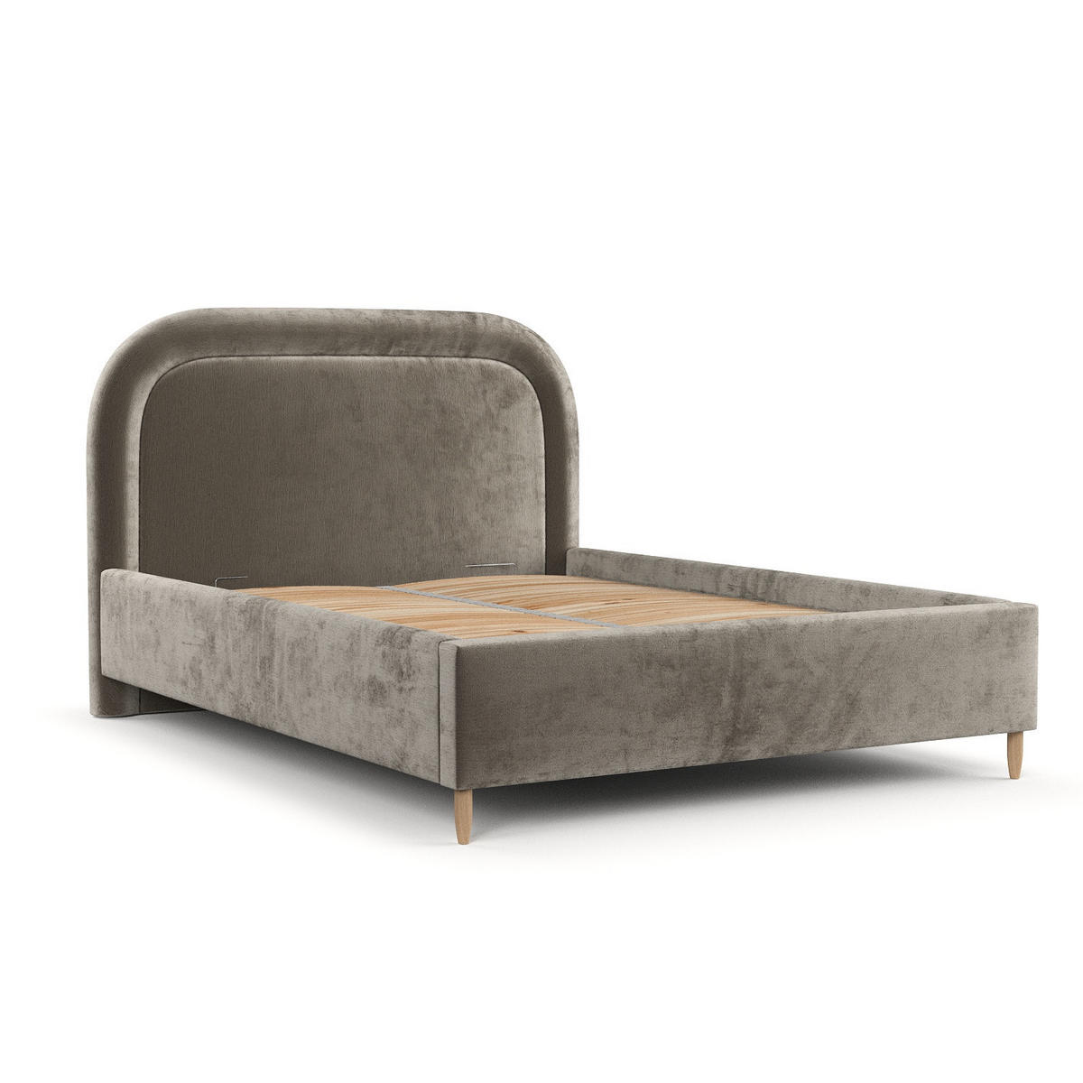 POLSTERBETT Zoya 160/200 cm Beige im Lotta Stoff - Beige/Naturfarben, Holz/Holzwerkstoff (160/200cm) - AltaBeds