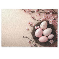FUSSMATTE Rosa - Blüten - Eier Teppichmatte 60x40 cm - Hellrosa, Kunststoff (40/60cm) - MuchoWow