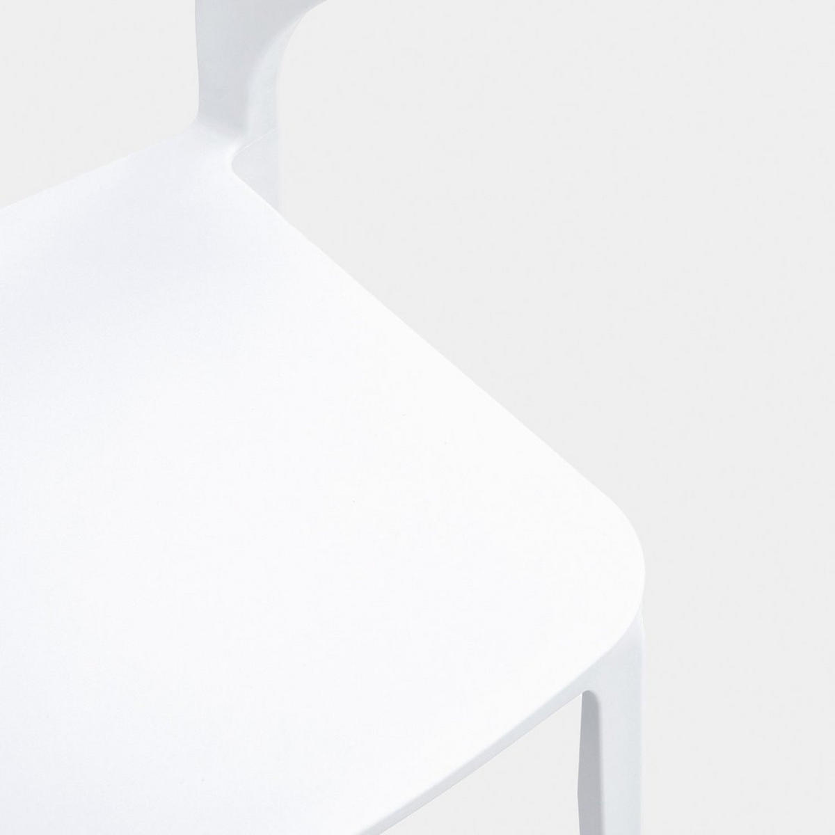 GARTEN-SET mit Tisch und 4 stapelbaren Stühlen in Weiß Serin - Weiß, Metall - Klast Home