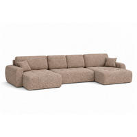 ECKSOFA Mit Schlaffunktion Und Bettkasten U-Form Ivo U, Chenillestoff Artico, Beige - Beige, Holz (342/142cm) - Kaiser Möbel