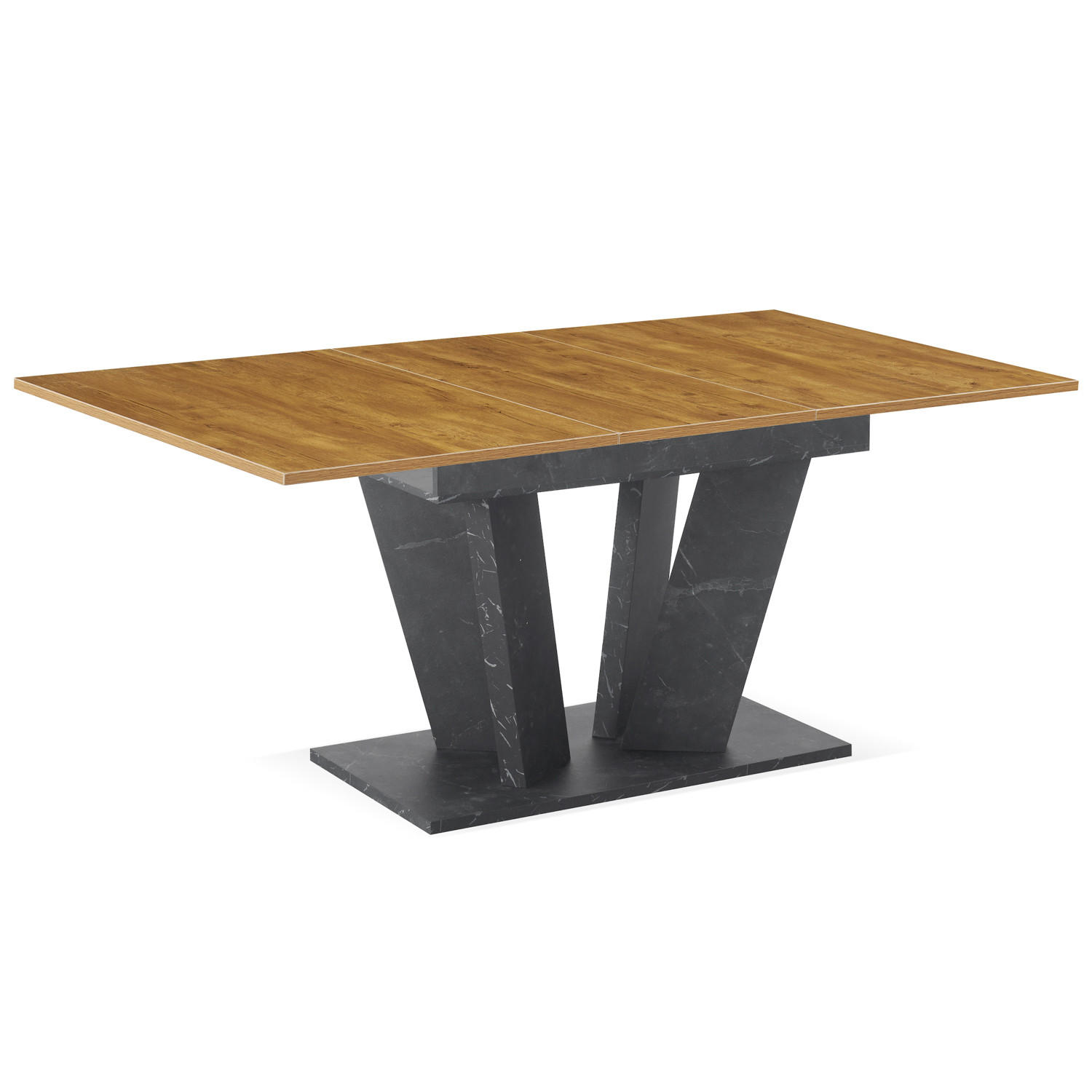 ESSTISCH WILLEM 120-160/80/76 cm - Wildeiche/Anthrazit, Holzwerkstoff (80/120/76cm) - B&D Home