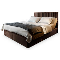 POSTEL BOXSPRING MURLO 160x200 cm, s matrací a úložným prostorem, hnědá - hnědá, kompozitní dřevo/textil (160/200cm) - MASSENO