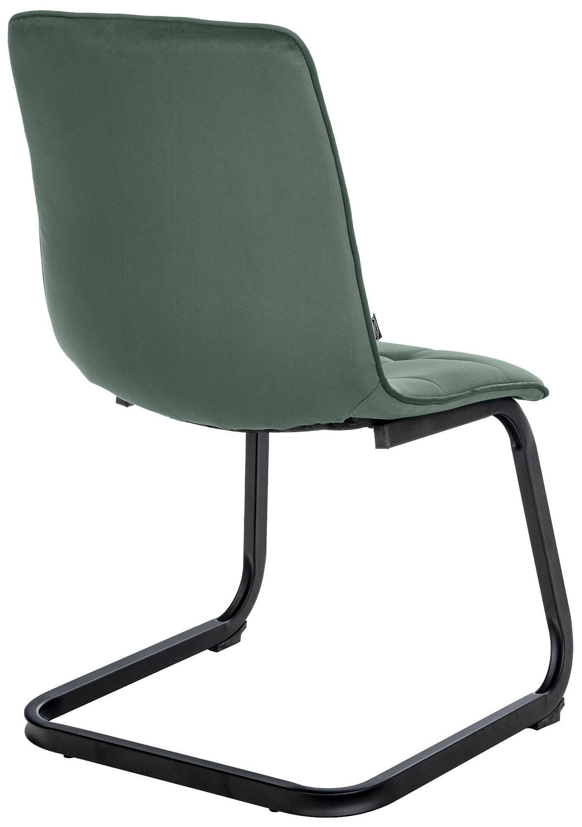 SCHWINGSTUHL 2er Set Samt dunkelgrün - Dunkelgrün/Schwarz, Textil/Metall (47/87/58cm) - CLP