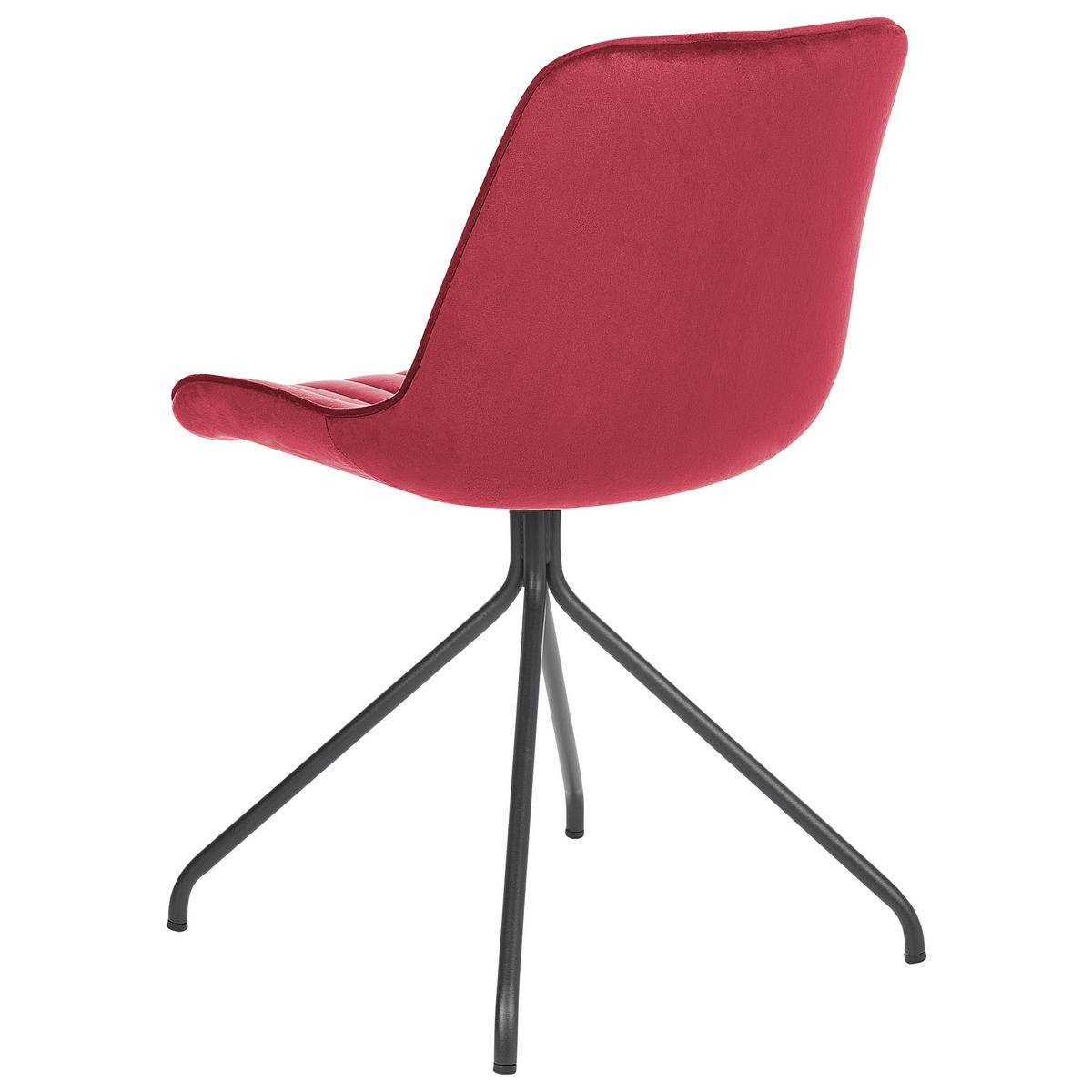 ESSZIMMERSTUHL 2er-Set Samtstoff Rot Navasota - Rot, Textil/Metall (47/83/62cm) - Beliani