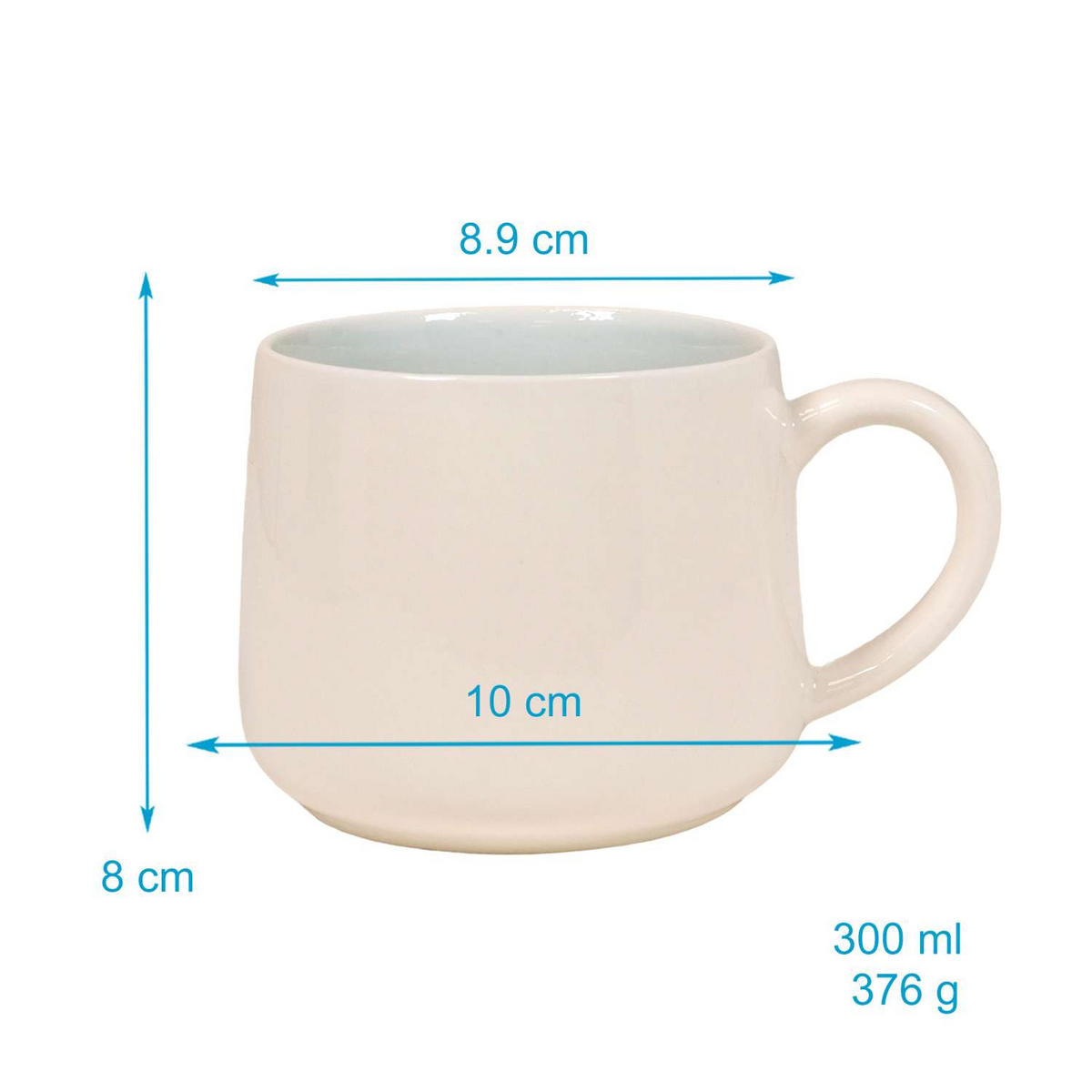 KAFFEETASSE 300ml 3D Cartoon - Weiß, Keramik (0.3L) - Intirilife