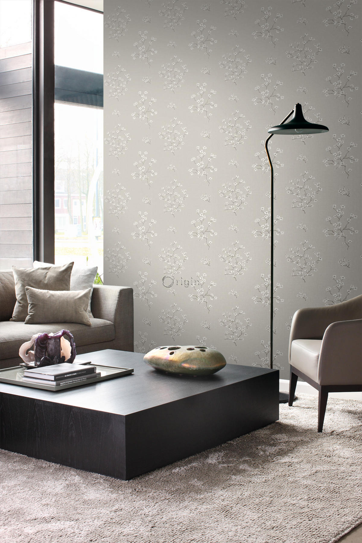 TAPETE Blüte 53 cm x 10.05 m - Braun, Papier (53/1000cm) - Origin Wallcoverings