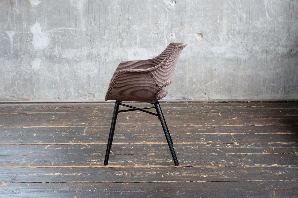 ESSZIMMERSTUHL ZAJA Braun Cord - Dunkelbraun/Braun, Textil (57/81.5/59cm) - KAWOLA