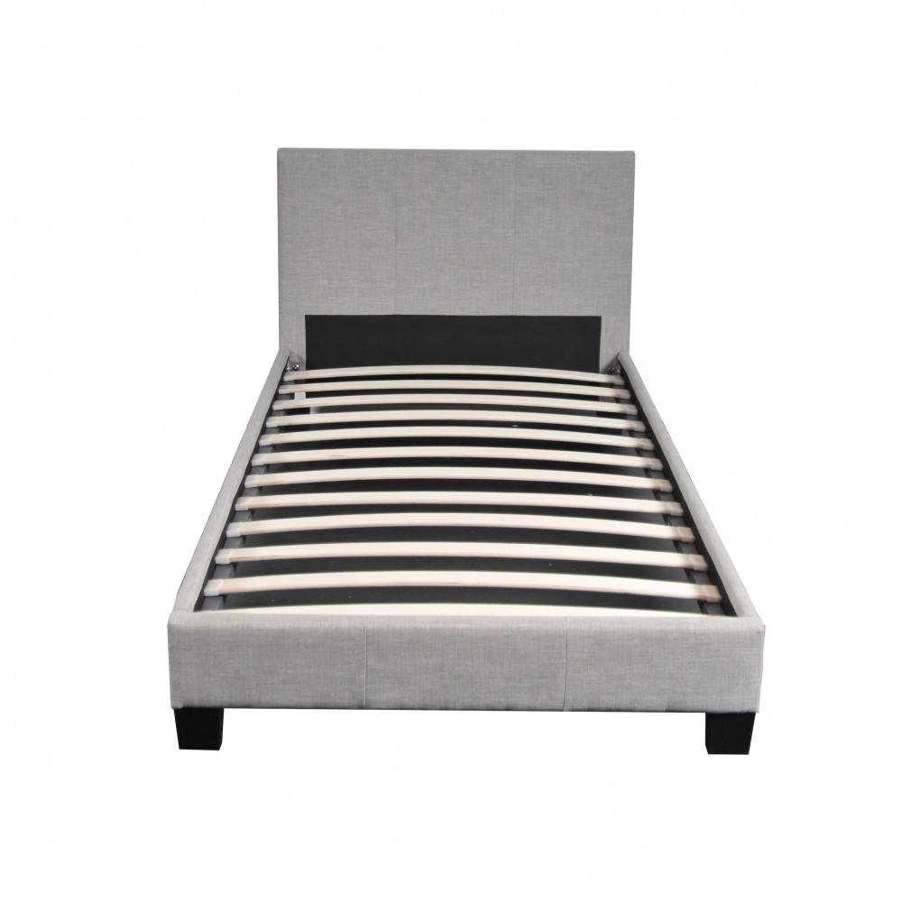 BETT DUBLIN mit Lattenrost / Bett 90x190 - Grau - Grau, Holzwerkstoff (90/190cm) - Weber Industries