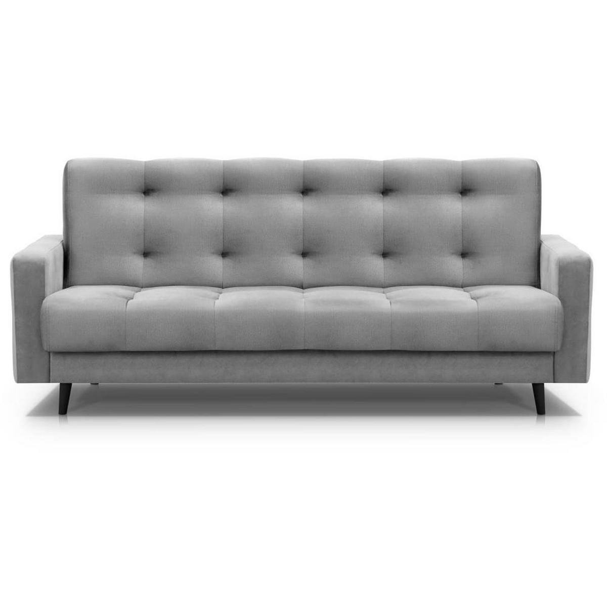 3-SITZER Schlafsofa Nancy Bis hellgrau - Hellgrau, Holz/Textil (220/89/93cm) - Beautysofa