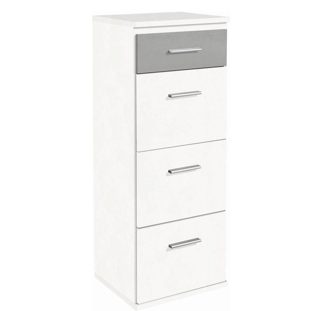 KOMMODE Joker weiß / betonfarben 46 / 40 / 121cm - Weiß/Grau, Holz/Holzwerkstoff (46/121/40cm) - Wimex