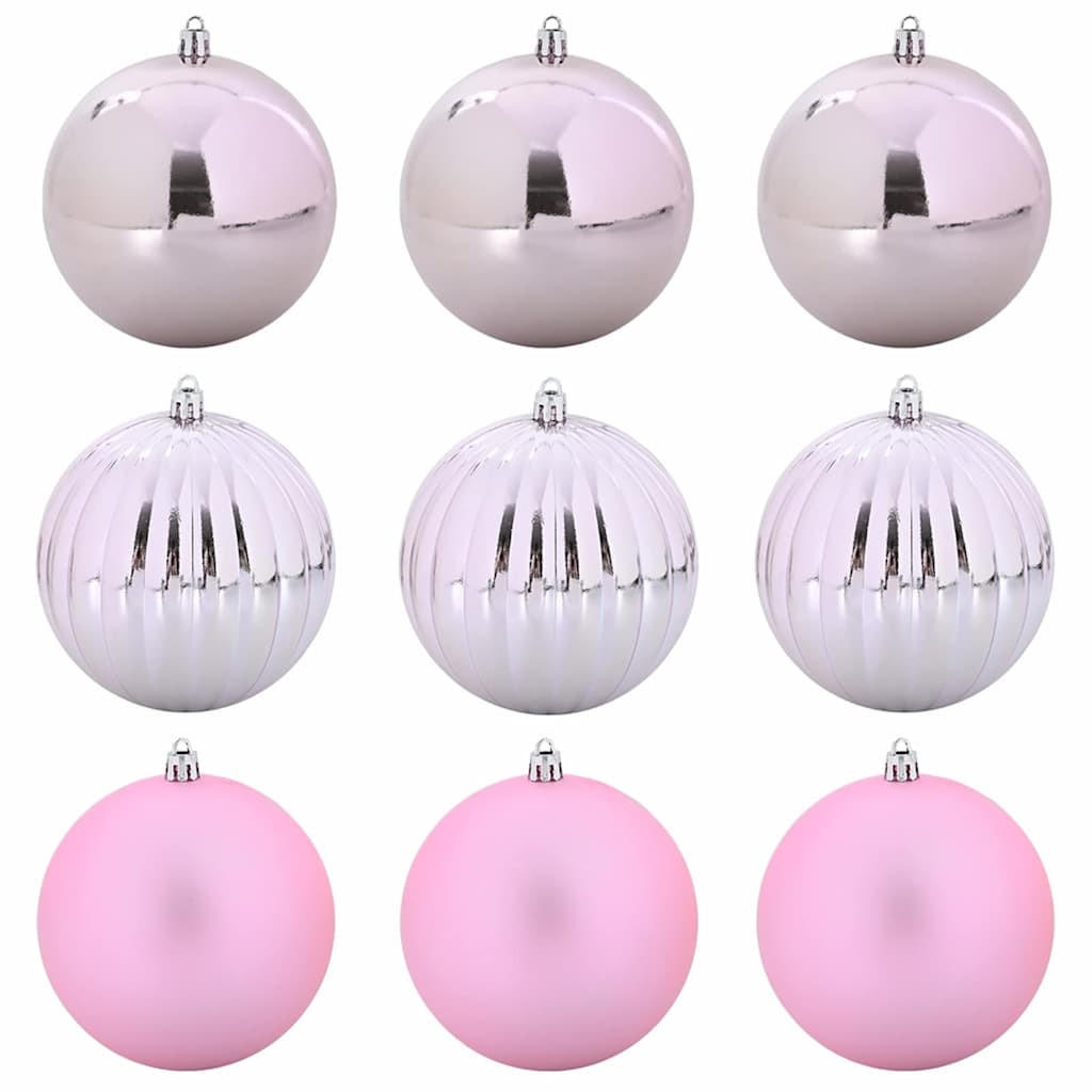 WEIHNACHTSKUGELSET XL 9 -teilig 15/15/15 cm Rosa Kunststoff - Rosa, Kunststoff (15/15/15cm) - vidaXL