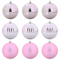 WEIHNACHTSKUGELSET XL 9 -teilig 15/15/15 cm Rosa Kunststoff - Rosa, Kunststoff (15/15/15cm) - vidaXL