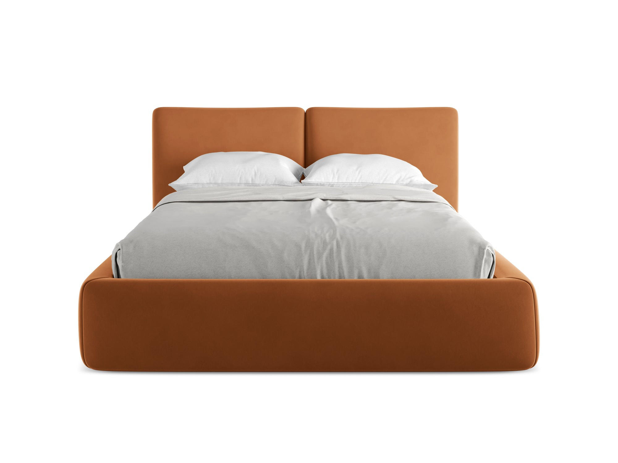 POLSTERBETT mit Bettkasten und Lattenrost 160x228 Orange - Terracotta/Schwarz, Kunststoff/Textil (140/200cm) - Makamii