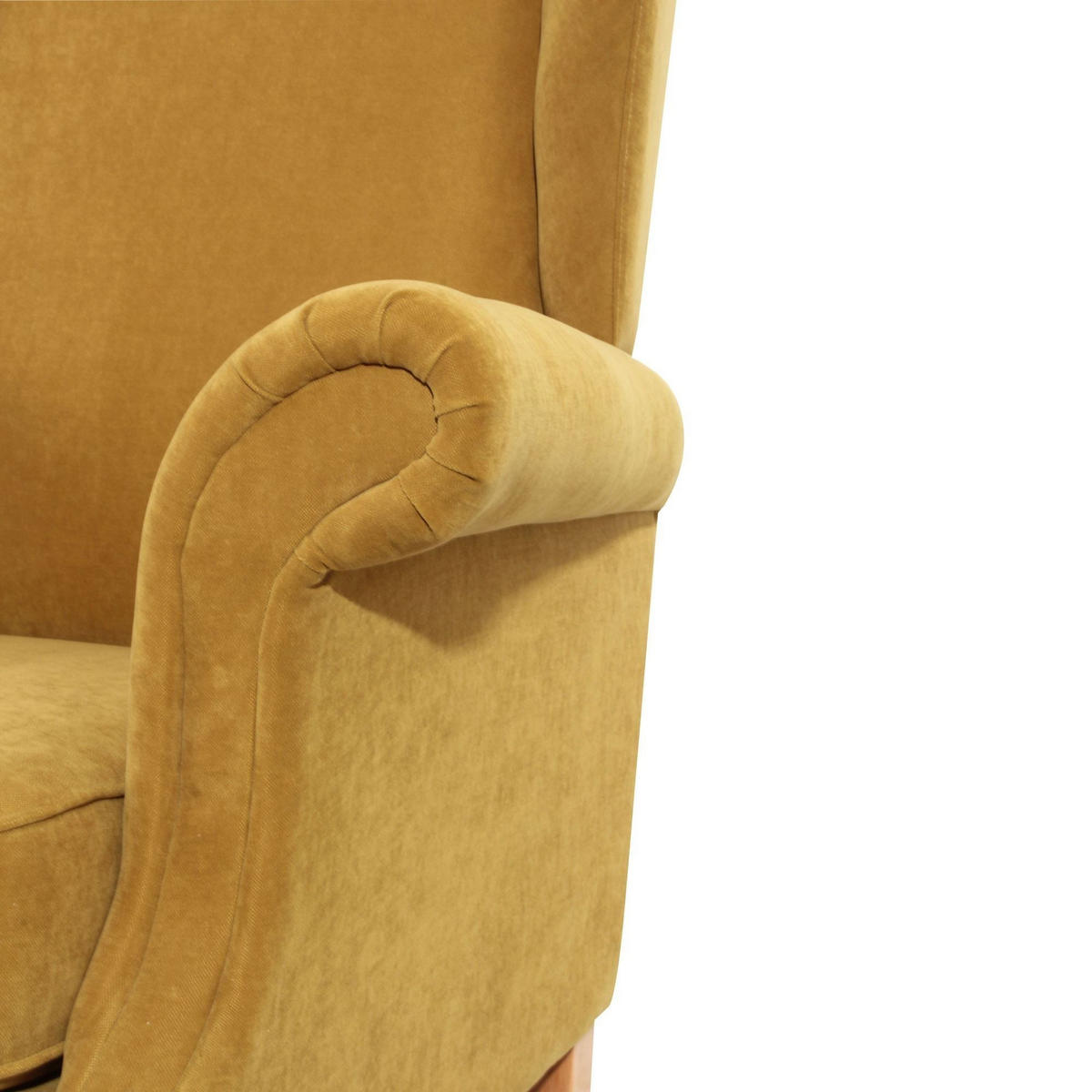 OHRENSESSEL Katria Bezug Veloursstoff Buche natur / mais - Gelb, Kunststoff (88/108/84cm) - 58aufmkessel