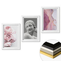 WANDBILDER 3er-Set - 20x30 cm Weißer Rahmen - Pfingstrosen abstrakte Frauenskulptur - Weiß, Kunststoff (20/30cm) - ArtPrintCave