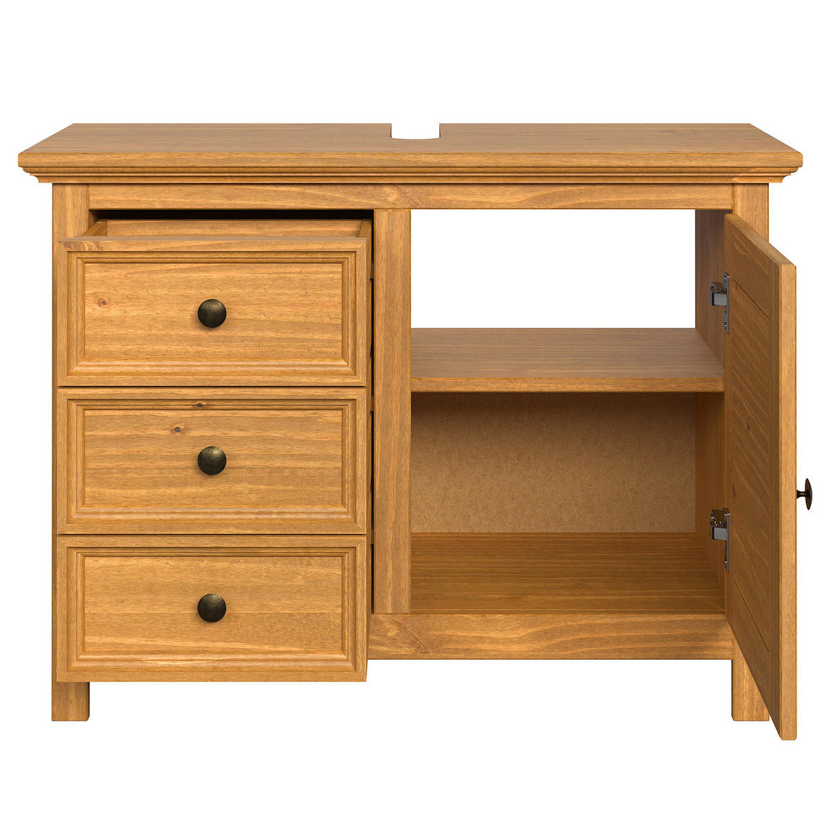 WASCHBECKENUNTERSCHRANK - Kiefer - Kieferfarben, Holz (86/63/35cm) - home24