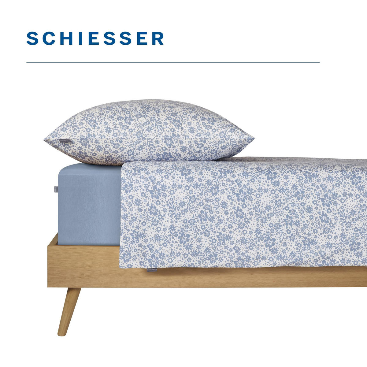 BETTWÄSCHESET Flower - Renforcé - 2-teilig - 135 x 200 cm - Hellblau - Hellblau, Textil (135/200cm) - SCHIESSER