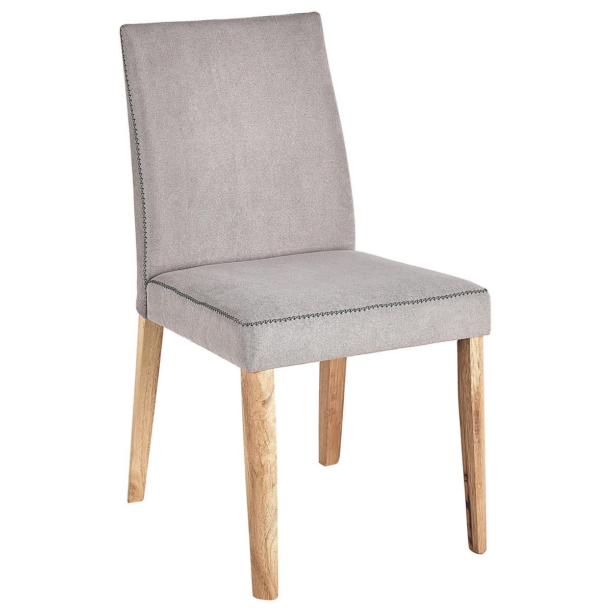 ESSZIMMERSTUHL 2er-Set Polsterbezug Grau Phola - Grau, Holz/Textil (46/87/55cm) - Beliani