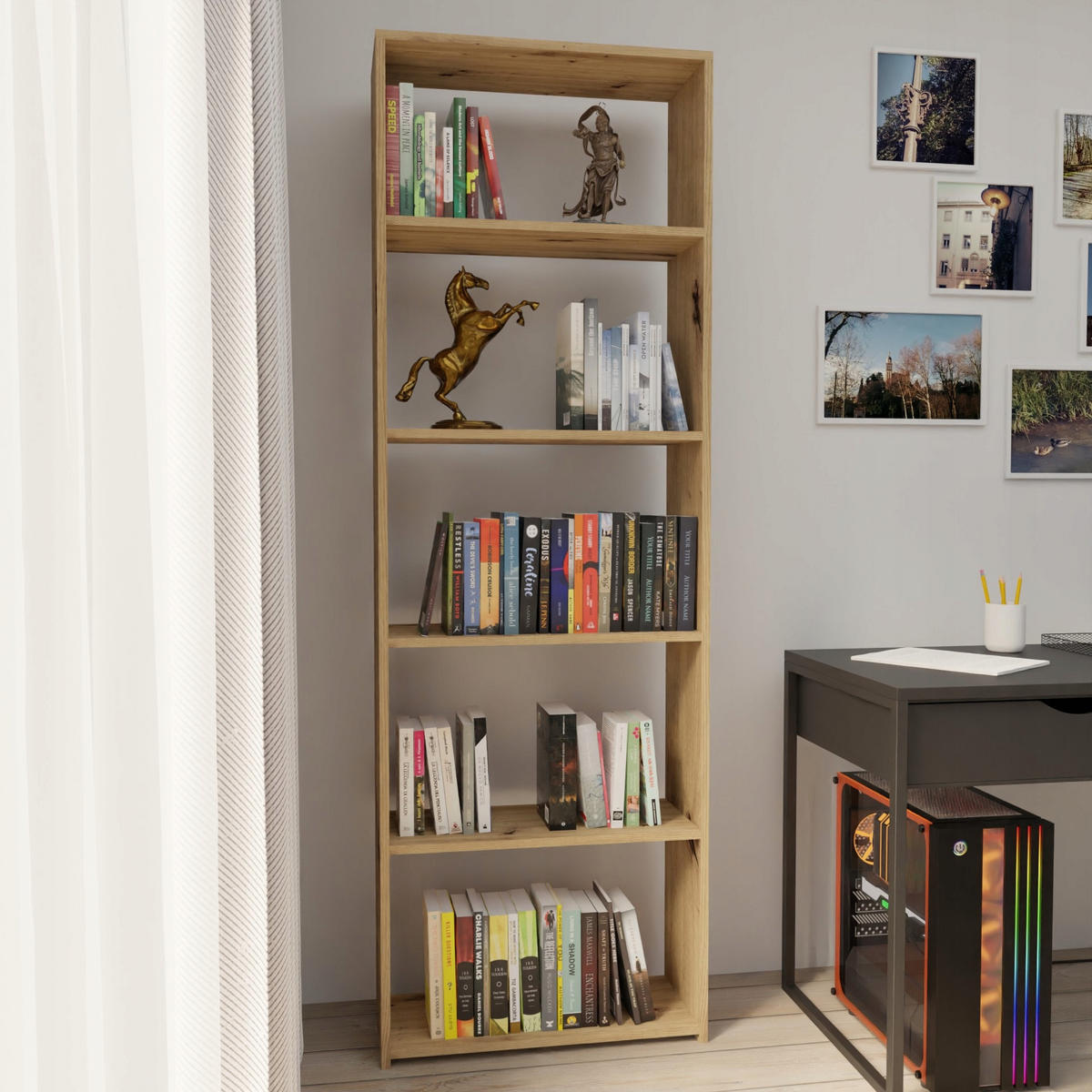 BÜCHERREGAL 60/24 EX3 Artisan Eiche 60/24/180 cm - Eiche Artisan, Holzwerkstoff (60/180/24cm) - Matkam Möbel