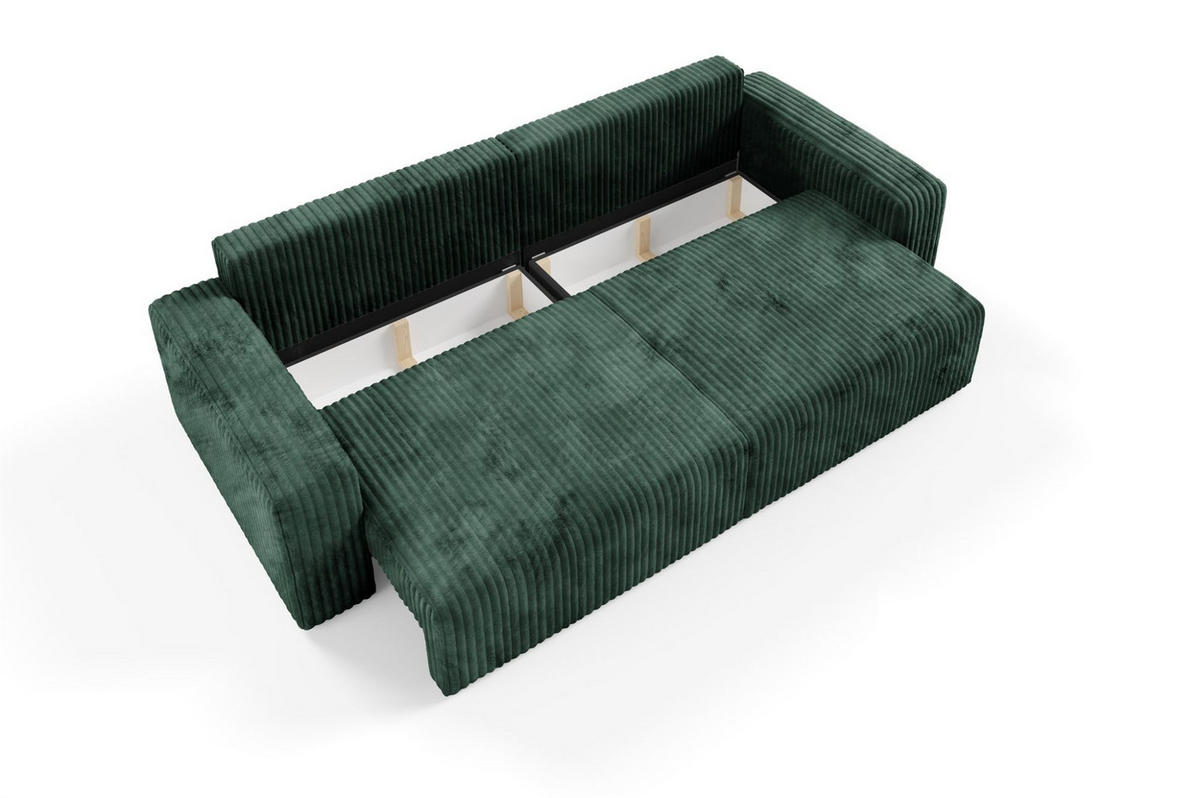 SCHLAFSOFA Natalia - Grün, Holzwerkstoff/Textil (252/85/105cm) - Fun Möbel