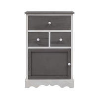 KOMMODE Weiß Grau30/47/72 cm - Weiß, Holz (30/72/47cm) - Mobili Rebecca