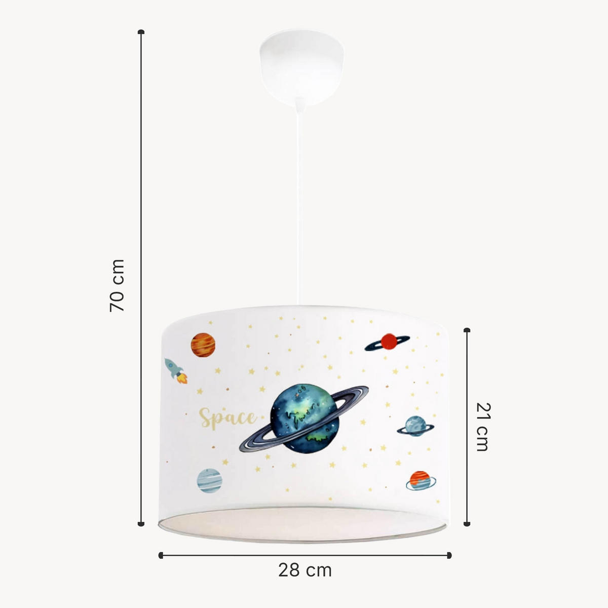 KINDERHÄNGELEUCHTE Rugby - Blau, Textil (28/28/70cm) - lux.pro