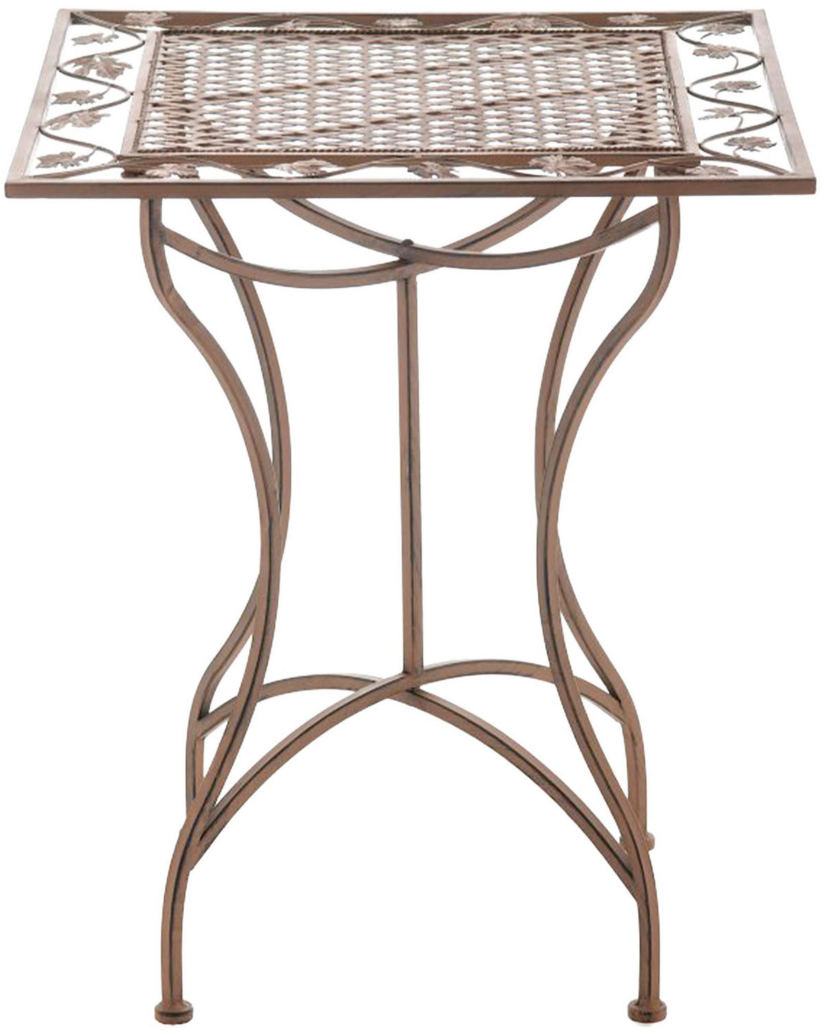 GARTENTISCH Finn Vintage 60x60x72cm Metall Antik-Braun Balkontisch - Braun, Metall (60/60/72cm) - DELUKE