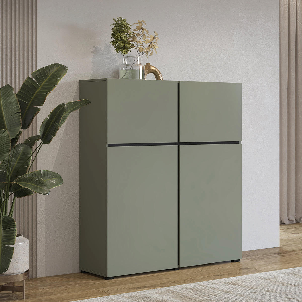 KOMODA Lilia Zelená - zelená, kompozitné drevo (119/139/40cm) - Petits-meubles