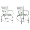 GARTENSTUHL 2er Set Metall antik-grün - Grün, Metall (48/88/60cm) - CLP