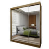 SCHWEBETÜRENSCHRANK BELLINA 180/216/61 cm 3-türig mit Spiegel Eiche Artisan - Eiche Artisan, Holzwerkstoff (180/216/61cm) - MASSENO
