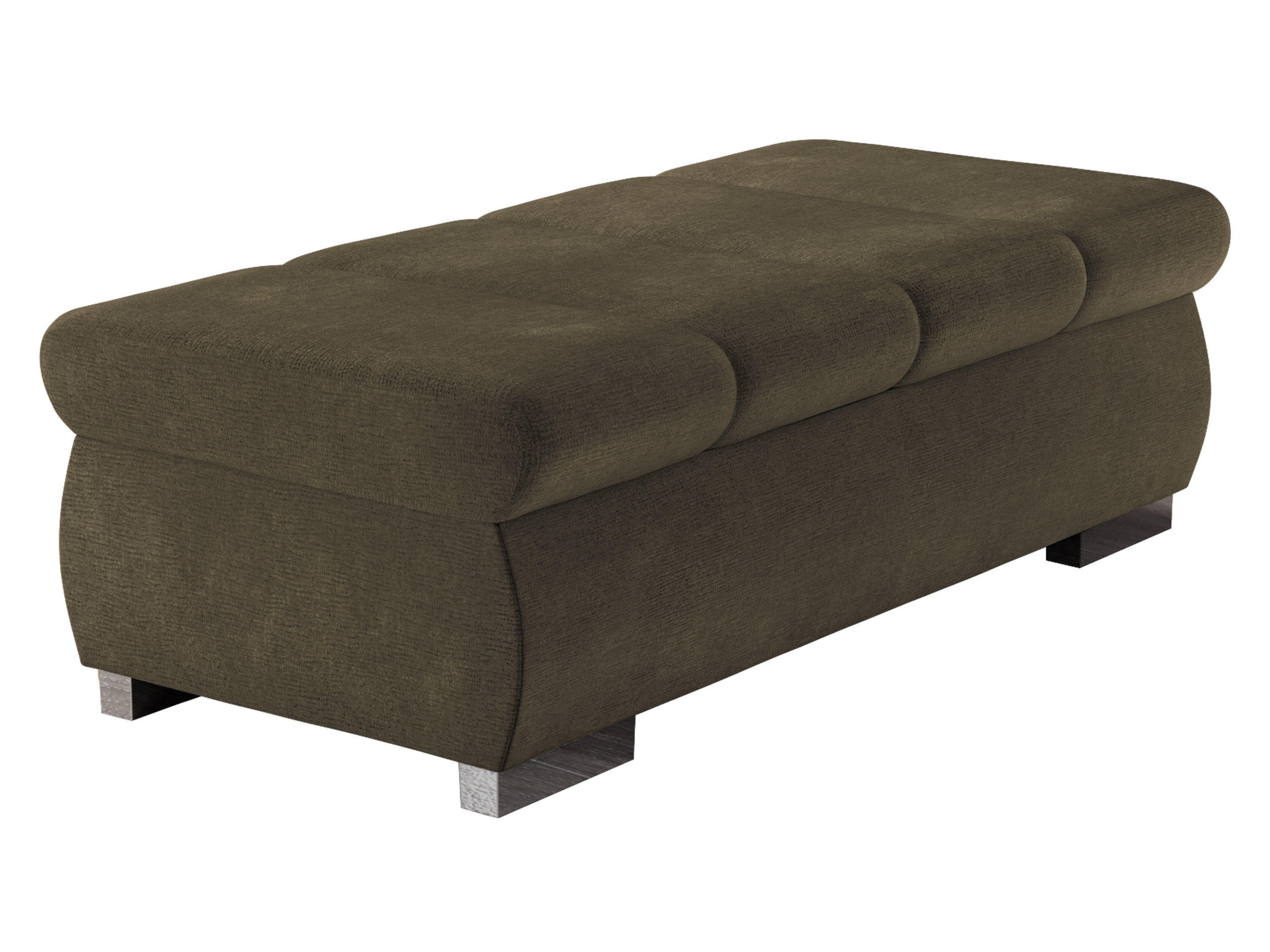 POLSTERHOCKER Bangkok Groß - Silberfarben/Braun, Holz/Kunststoff (120/39/60cm) - MIRJAN24