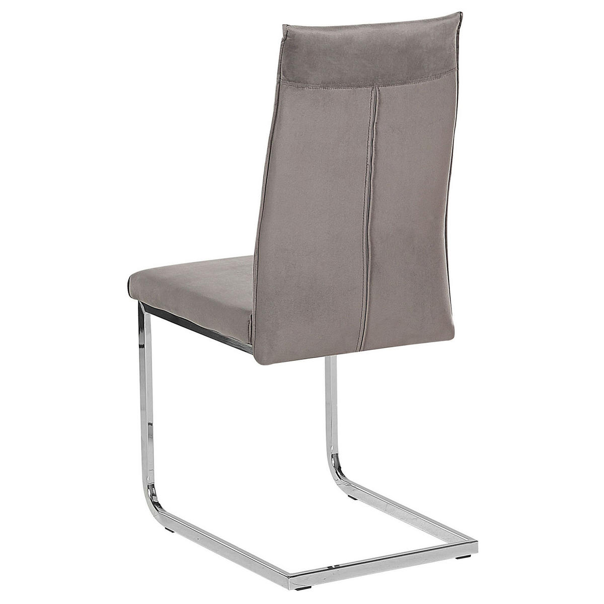 ESSZIMMERSTUHL 2er-Set Samtstoff Grau Rockford - Grau, Textil/Metall (44/96/57cm) - Beliani