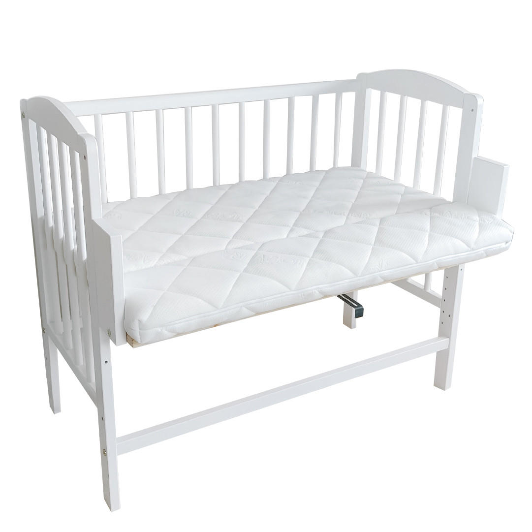 BABYBETT 90x40 cm mit Matratze, umbaubar zu 90x55 cm in weiß - Weiß, Holz (50/90cm) - Kids Collective