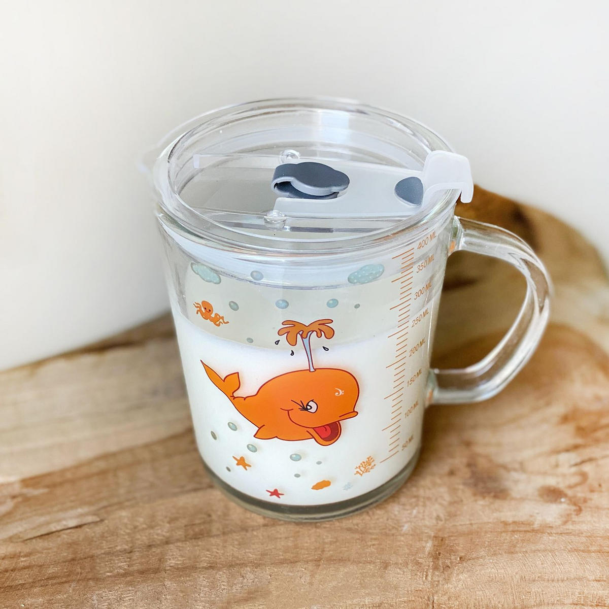 KINDER TRINKBECHER 400 ml - Orange, Glas (8.8/11.5/12.5cm) - Intirilife