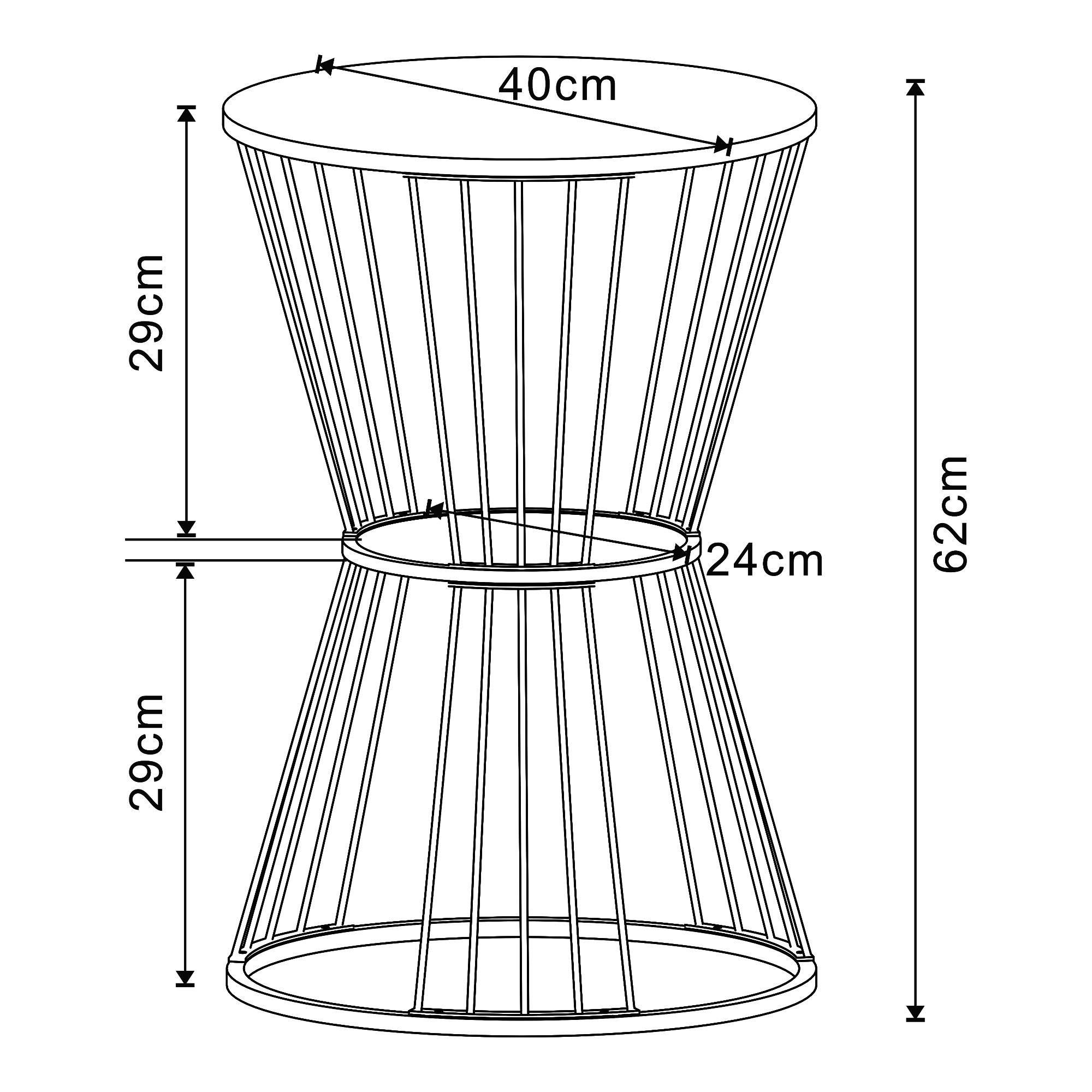 BEISTELLTISCH Fossbergom - Eichefarben/Schwarz, Holzwerkstoff/Metall (40/40/62cm) - [en.casa]