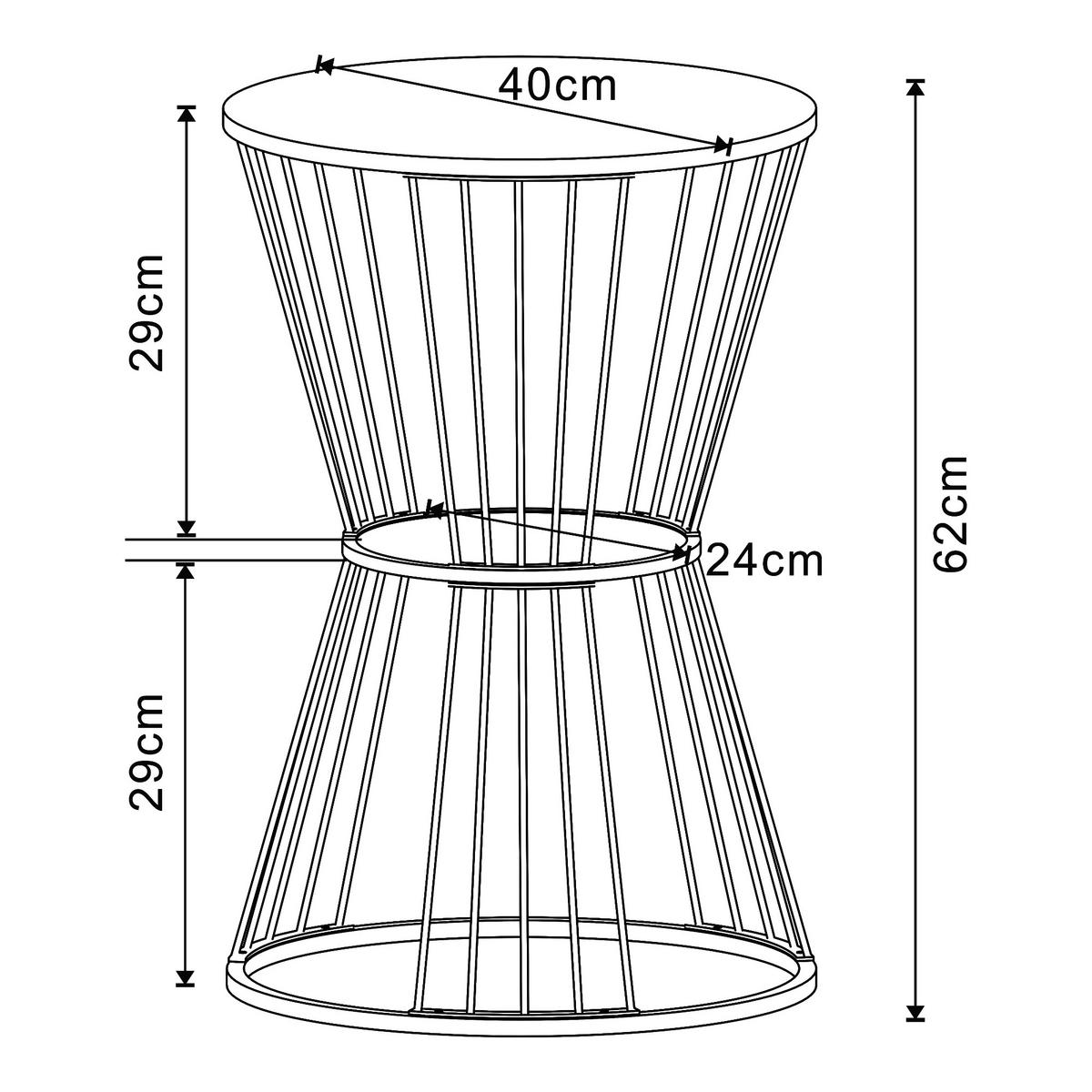BEISTELLTISCH Fossbergom - Eichefarben/Schwarz, Holzwerkstoff/Metall (40/40/62cm) - [en.casa]