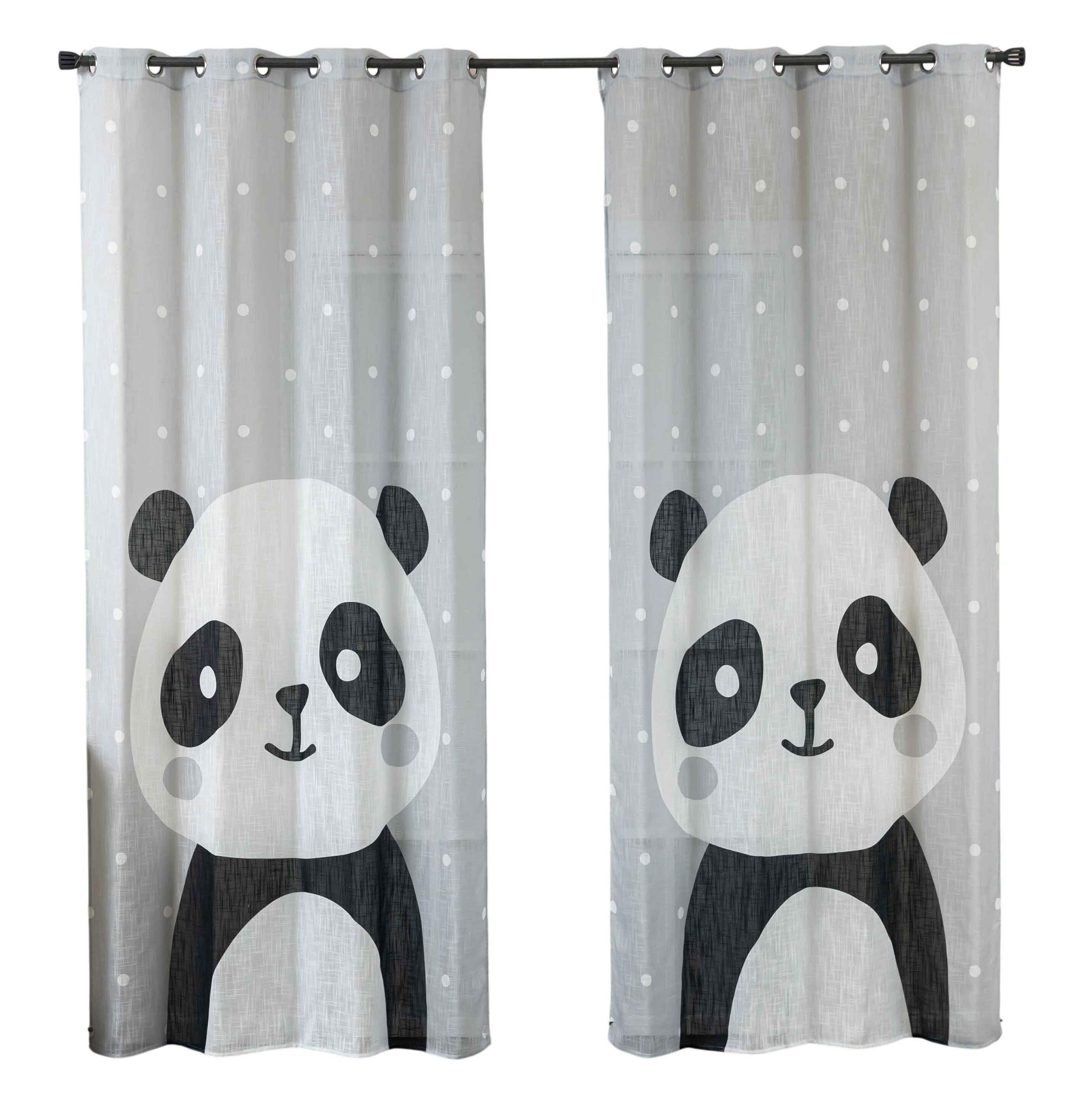 VORHANG 2ER SET SEOUL HxB 245x140 cm Panda - Weiß, Textil (140/245cm) - Gardinenbox