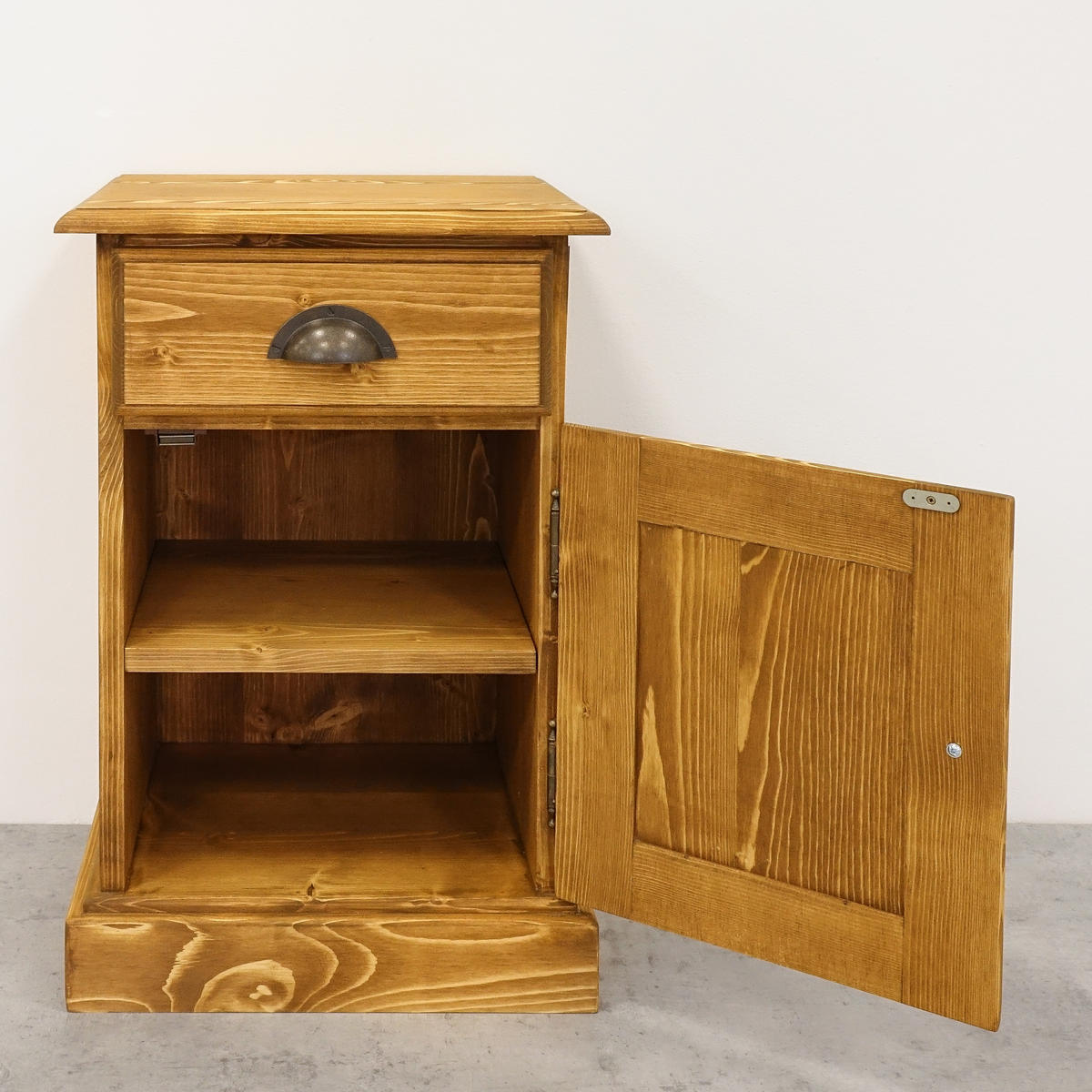 NACHTTISCH aus Massivholz CHARLOTTE Scharnier Rechts - Hellbraun, Holz (38/60/33cm) - Seart