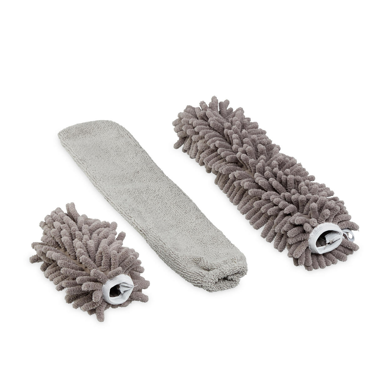 5-TLG.STAUBWEDEL-SET - Grau, Kunststoff/Textil (9/250/9cm) - Relaxdays