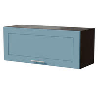 KLAPPHÄNGESCHRANK Bari W4B/90 Schwarz / RAL 5024 pastellblau 90 / 32,5 / 36cm Gasdruckdämpfer - Blau/Schwarz, Holz/Holzwerkstoff (90/36/32.5cm) - Feldmann-Wohnen